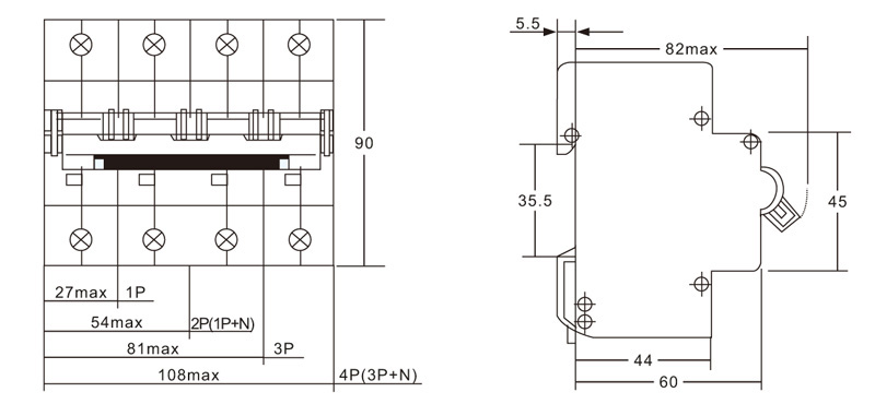 Bell Transformer EKBT Supplier_ 10KA Mini Circuit Breaker Drawing