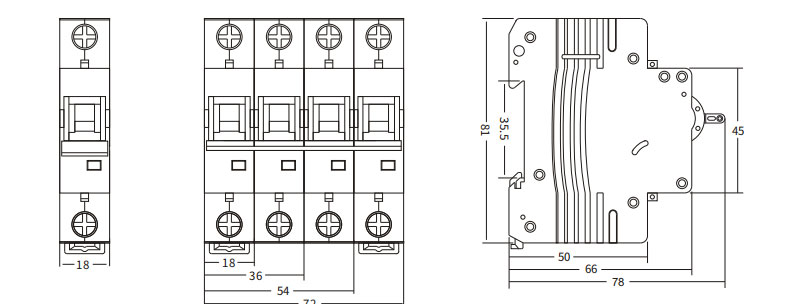 Latching Relay Supplier_RCCB with Overcurrent Protection Drawing