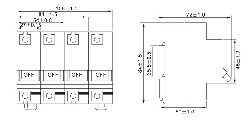 EKMV Modular Voltage Meter Supplier_EKM2-125 6KA MCB Drawing