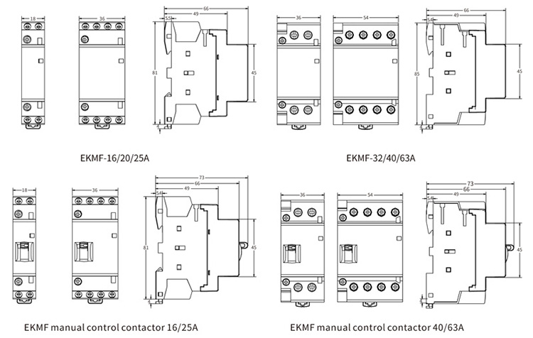 Modular Contactor EKMF Supplier_Modular Contactor EKMF Drawing