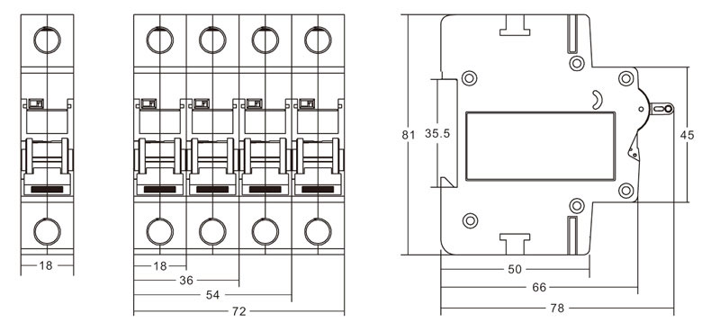 Modular Contactor EKMF Supplier_EKM2-63S 4.5KA MCB Drawing