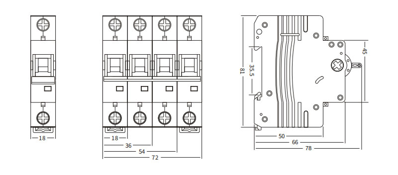 Isolation Switch Supplier_10KA Mini Circuit Breaker EKM1-63H  Drawing