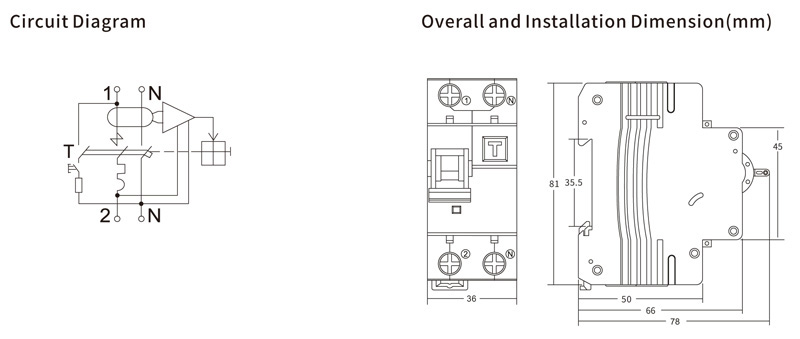 Current Monitoring Relay Supplier_RCBO(Electromagnetic Type) Drawing